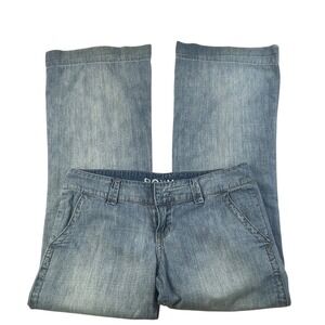 Roxy Wide Leg Jeans Juniors 7 San-O Relaxed Fit Y2K Flare Light Wash Denim